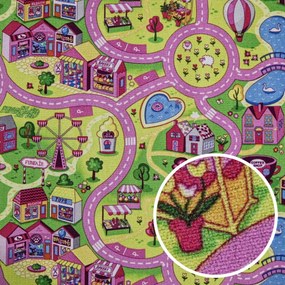 Vopi, Koberec metráž cesty Sweet Town - neúčtujeme odrezky z role, na mieru, šíře 1,33m,1m,2m,3m,4m,na mieru, neúčtujeme odrezky, viacfarebná, filc, detská izba