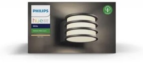 PHILIPS HUE Vonkajšie nástenné LED chytré svietidlo HUE LUCCA, 9,5 W, teplá biela, šedé, IP44