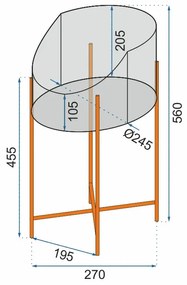 Loftový stojan na kvety 66 cm