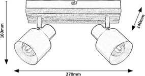 Rabalux 73421 - Bodové svietidlo NOXELLE 2xE14/10W/230V