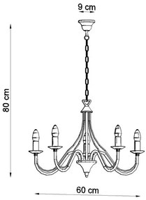 Luster na reťazi MINERWA 5 5xE14/40W/230V čierna