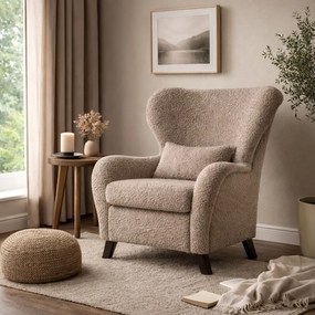 Hnedé kreslo ušiak Miuform Miuf