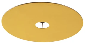 Zamatový plochý tienidlo žltý so zlatom 45 cm