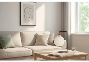 Stolná lampa Costa, 1x biele sklenené tienidlo, b/g