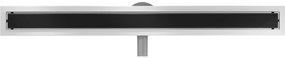 Mexen Flat lineárny nerezový žľab 80 cm, 360 ° sifón, čierne sklo - 1026080-40