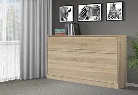 Nabytekmorava Sklápacia posteľ VS1056, 200x90cm farba lamina: orech lyon/biele dvere, Varianta dverí: matné