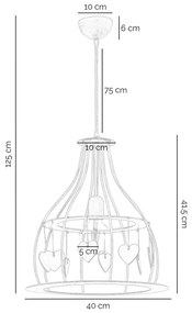 ONLI - Luster na lanku LEONILDE 1xE27/15W/230V béžová