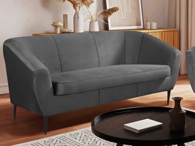 Trojmiestna pohovka Olivio, stredne šedá zamatová látka