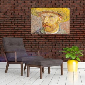 Obraz - Vincent van Gogh, Self-Portrait with a Straw Hat (The Potato Peeler), reprodukcia (90x60 cm)
