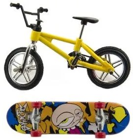 Skateboard prstový s bicyklom, plast, 10 cm