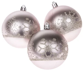 Sada vianočných ozdôb Silver 8 cm, 3 ks