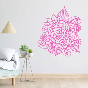 Veselá Stena Samolepka Kvetinový ornament Farba: růžová, Veľkosť: 80 x 69 cm