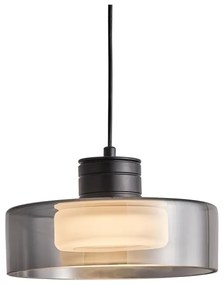 LED Luster na lanku LED/8W/230V 3000K čierna/dymová pr. 20 cm