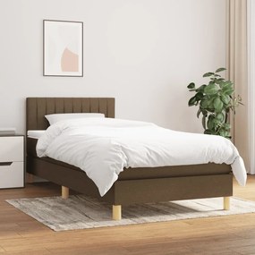 Boxspring posteľ s matracom tmavohnedá 100x200 cm látka 3140756