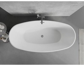 Mexen Lira, voľne stojaca vaňa, vzor, 170 x 80 cm, biela-čierna, grafitový prepad, 52831708075-95