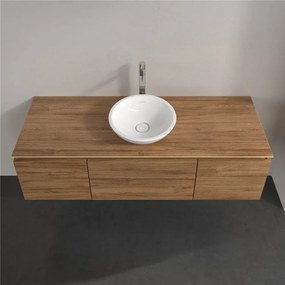 VILLEROY &amp; BOCH Legato závesná skrinka pod umývadlo na dosku (umývadlo v strede), 3 zásuvky, 1400 x 500 x 380 mm, Oak Kansas, B58500RH