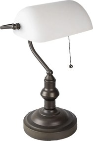 Kovová stolná lampa s bielym tienidlom Michel - Ø 27 * 40 cm E27 / max 1 * 60W