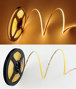 SOLIGHT LED COB stmievateľný svetelný pás 5m, 10W/m, 1000lm/m, CR>90, IP44, žiarovková žltá