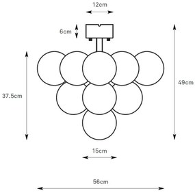 Markslöjd 108845 - Prisadený luster MERLOT 13xG9/18W/230V pr. 56 cm čierna/dymová