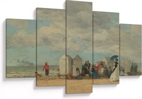Obraz - Eugène Boudin, Beach Scene , reprodukcia (150x105 cm)