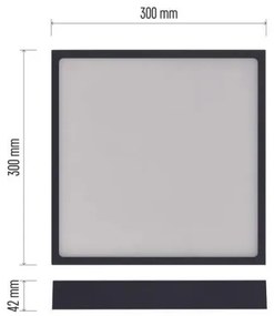 LED Stropné svietidlo LED/28,5W/230V 3000/3500/4000K 30x30 cm čierna
