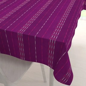 Biante Bavlnený obdĺžnikový obrus Olivia OL-002 Pásiky na fialovom 120x200 cm