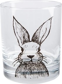 Sklenice na vodu 300 ml Průhledný skleněný kelímek na pití pro králíky - 8,00 cm