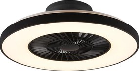 TRIO R62672132 HALMSTAD stropné svietidlo s ventilátorom LED D593mm 40W/3000lm 3000-6500K matná čierna, stmievateľné, diaľkový ovládač