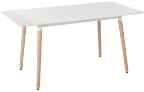 Rozťahovací jedálenský stôl 120/150 x 80 cm biela/svetlé drevo MIRABEL Beliani