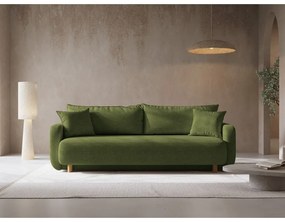 Zelená rozkladacia pohovka s úložným priestorom 231 cm Elen – Micadoni