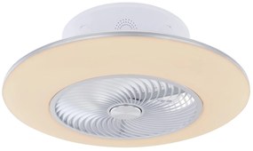 GLOBO Stropný ventilátor s LED osvetlením KELLO, letná prevádzka, 6 rýchlostí, LED 40W, biely