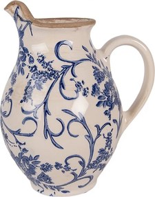 Keramický džbán s modrými kvetmi Henria S - 16*12*19 cm