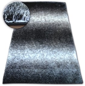 Kusový koberec Shaggy SPACE 3D WILL čierny / sivý