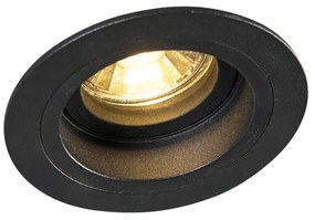 Moderný zapustený reflektor čierny 9,2 cm otočný a naklápateľný - Chuck