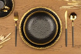 Keramická súprava tanierov Kati Black Gold 8ks