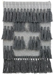 Bavlnená nástenná dekorácia so strapcami sivá JIWA Beliani