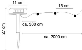 Globo 33700-120 - LED Solárna reťaz 20 m 120xLED/2,4V IP44