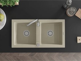 Mexen Mario - drez granitový 82,0x43,6cm, 2-komorový, béžová, 6504822000-69