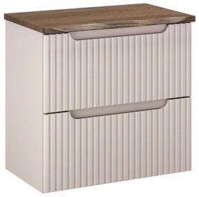 Závěsná skříňka pod umyvadlo Nova Cashmere Nature s deskou 60 cm kašmírová/dub casella