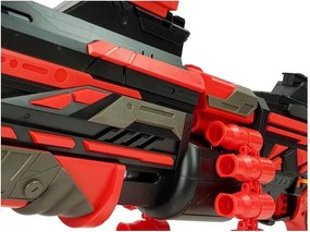 LEAN Toys Veľká pištoľová puška s penovými nábojmi 40 kusov Červeno-čierne mieridlá