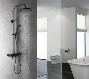 Aqualine FARRAO sprchový stĺp s batériou a napúšťaním, čierna mat SL450B