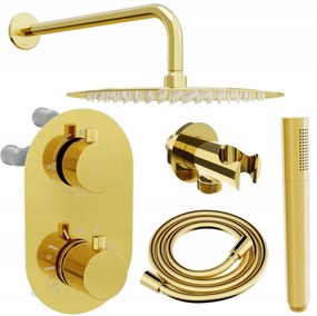Mexen Kai DR70 podomietkový sprchový set s 25 cm hlavovou sprchou, zlatá, 77602DR7025-50