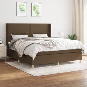 Boxspring posteľ s matracom tmavohnedá 160x200 cm látka 3131924