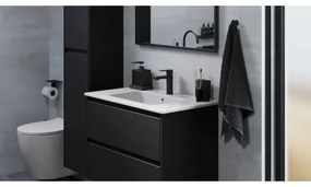 Kúpeľňová skrinka s umývadlom MOLDE 80 cm čierna
