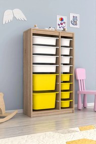 Organizér na hračky Dremonka 6 (dub sonoma + biela + žltá). Akcia -22%. Vlastná spoľahlivá doprava až k Vám domov. 1124291