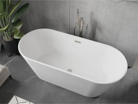 Mexen Flavia, voľne stojaca vaňa 170 x 75 cm, biela, brúsená oceľ prepad, 54031708000-97