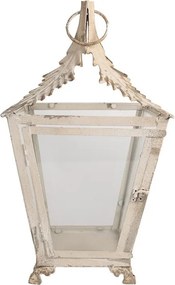 Béžovo-bronzová antik kovová lampáš Brocante - 126*26*47 cm