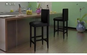 vidaXL Barové stoličky 6 ks, čierne, umelá koža-