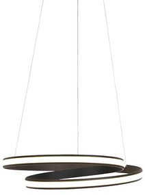 Dizajnové závesné svietidlo čierne 55 cm vrátane LED - Rowan