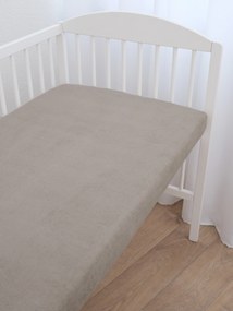 Froté plachta do postieľky 60 × 120 cm - sivohnedá